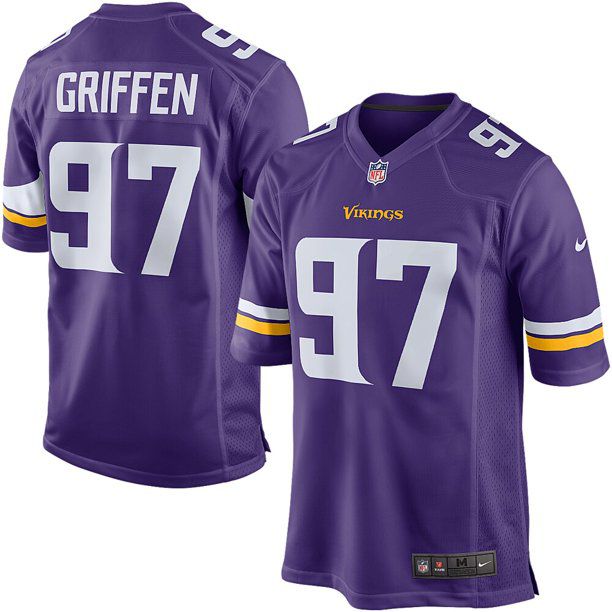 Men Minnesota Vikings #97 Everson Griffen Nike Purple Game Retired Player NFL Jersey